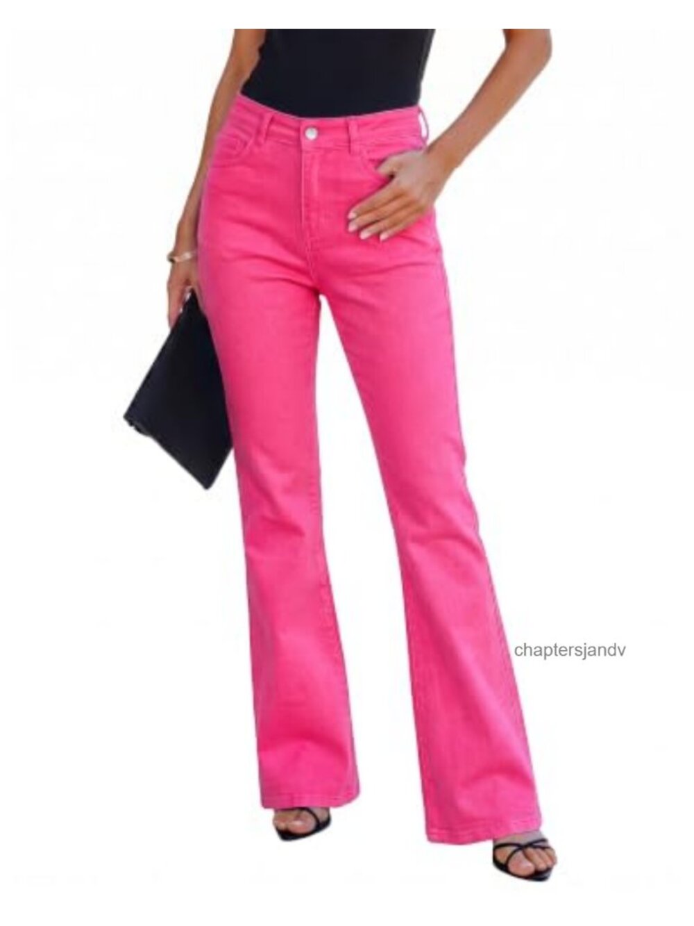 High Rise Flare Jeans Stretchy Denim Pants